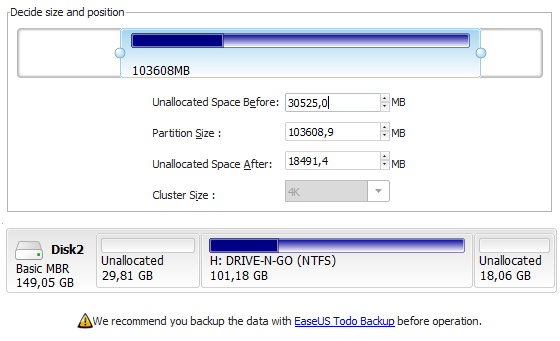 Upravljajte particije trdega diska, kot Pro z EaseUS Master partition [Windows] EaseUS Partition Master Change partition