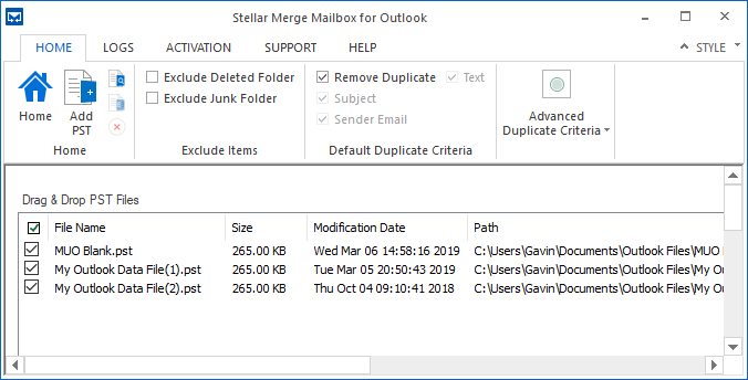 zvezdna spajanje pošte Outlook pst spajanje