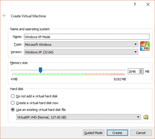 okno navidezne naprave windows xp