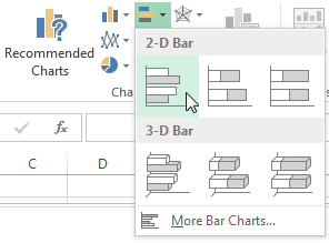 Excel Select 2D Bar Chart