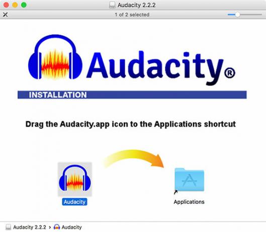 Namestitev Audacity za macOS