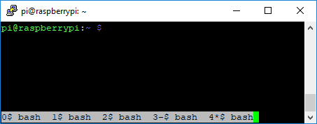 Seznam oken GNU Screen Terminal