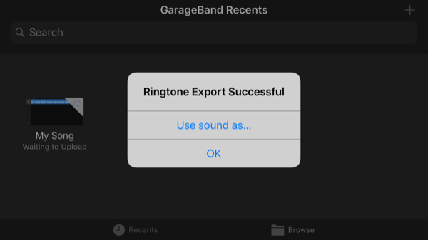 Izvoz aplikacij GarageBand je popoln