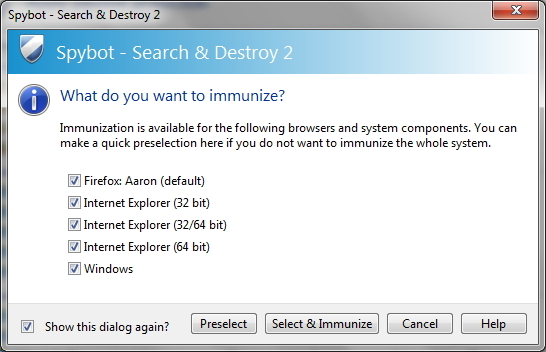 Spybot - Iskanje in uničenje: Preprosta, a učinkovita pot za čiščenje računalnika z zlonamerne programske opreme imunizirajte po meri