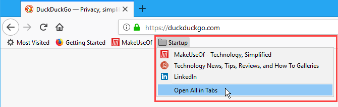 Odprite vse zaznamke na zavihkih v Firefoxu
