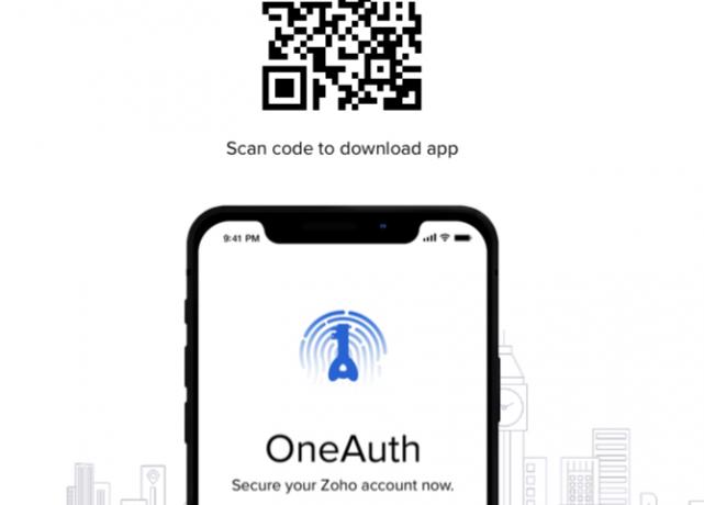 Pogled domače strani Zoho OneAuth