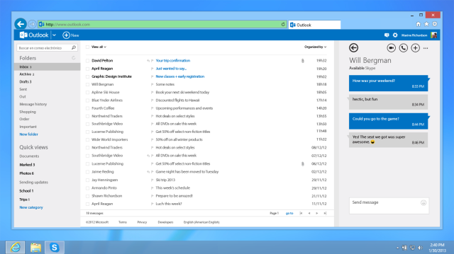 Skype za Outlook.com je globalno podprt s Mac Safari in PC HD Video Calling Outlook com 640x359