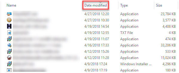 Windows Razvrsti prenose po imenu