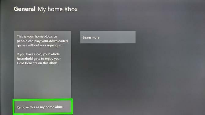 Xbox One Home Xbox Nastavitev