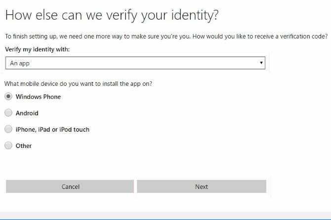 Omogoči dvofaktorsko preverjanje pristnosti - preverite Microsoftov račun