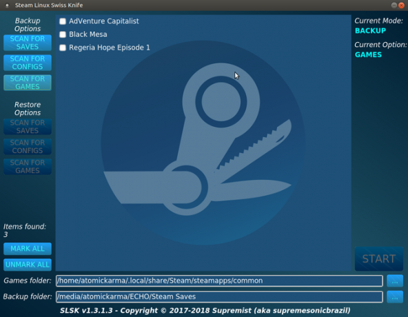 kako varnostno kopirati s paro, shranite podatke o igrah na Linux