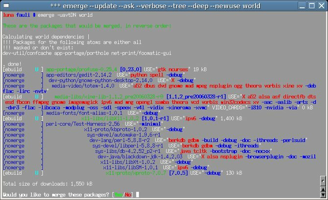 posodobitev za gentoo linux