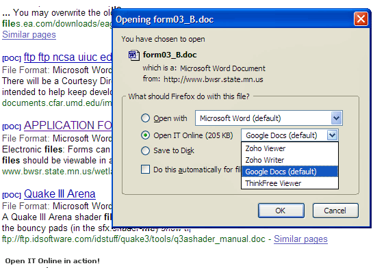 odprite datoteke v spletu