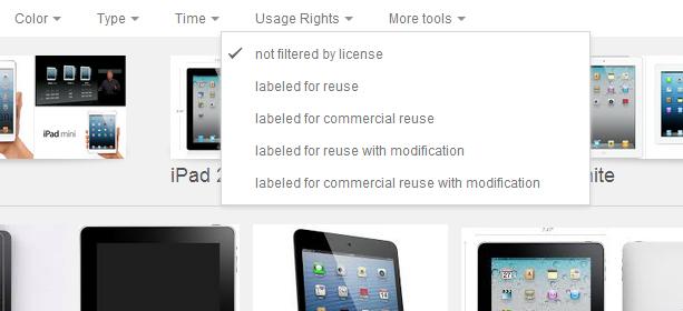 Poiščite pravne slike v Googlu z novim filtrom ipad cc