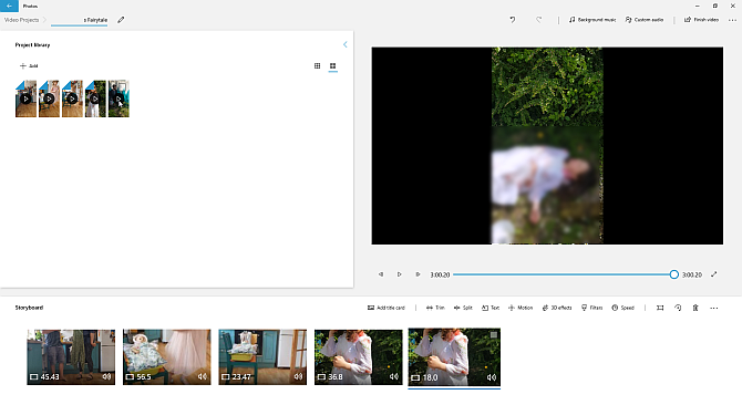 Windows 10 fotografij app urejevalnik videov