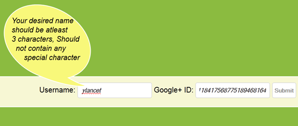 google plus uporabniško ime
