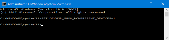 Kako enostavno odstraniti stare gonilnike iz sistema Windows NONPRESENT DEVICES CMDPROMPT