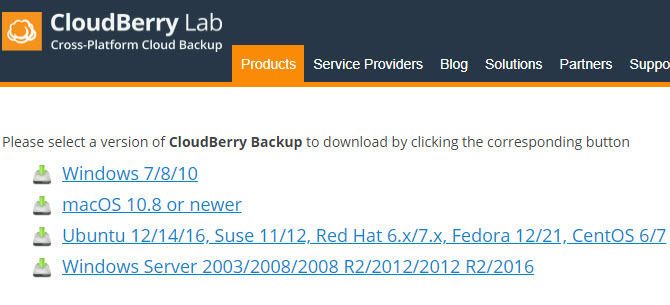 CloudBerry Backup ščiti datoteke v sistemih Windows, Mac in Linux 01 CloudBerry Backup Platforms