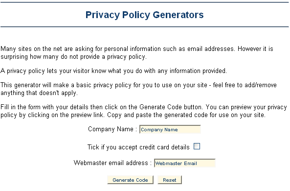 generator zasebnosti