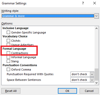 Kako ustaviti Microsoftovo podčrtavanje pravilnih besed kot formalnih jezikov napak
