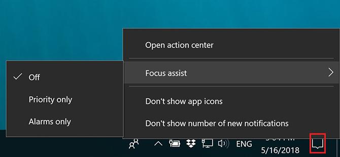 Kako uporabljati sistem Windows Focus Assist (prej mirne ure) Focus Assist 2