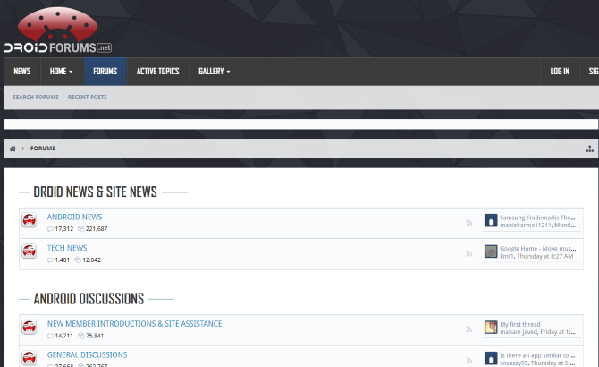 Preizkusite ta Android forum, Droid Forums
