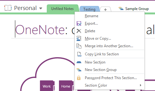 Najboljša organizacija OneNote je skrita v navadnih pogledih Skupin oddelkov OneNote