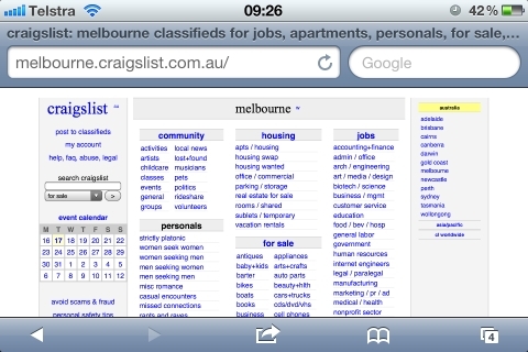 craigslist na iphoneu