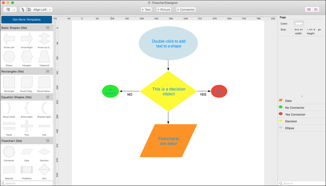 Oblikovalec diagramov poteka za Mac