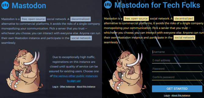 prijava na socialno omrežje mastodon