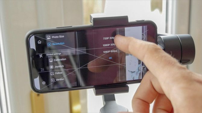 Yi pametni telefon Gimbal: svilnato gladki posnetki, a bi lahko bil boljši, sistem menijev aplikacij 670x377