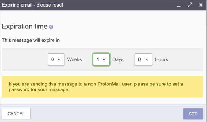 E-pošta ProtonMail poteče