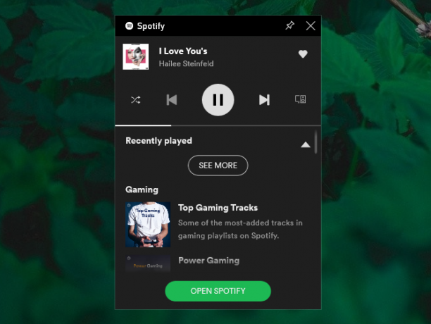 Igralna vrstica Spotify