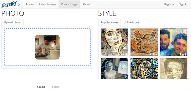 DeepArt je brezplačna spletna aplikacija za pretvorbo slik v umetniške slike