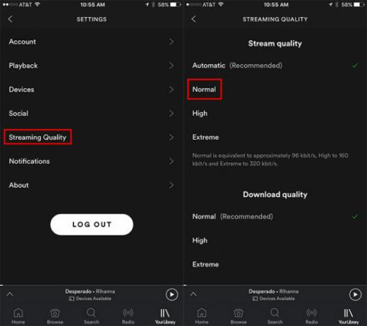 Kako zmanjšati mobilno uporabo podatkov pri pretakanju glasbe Spotify 562x500