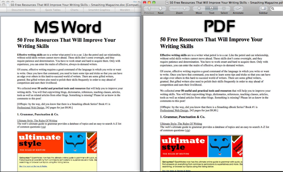 Pretvarjanje katerega koli PDF-ja v Wordove dokumente brez težav [MakeUseOf Giveaway] Papir za primerjavo besed in PDF