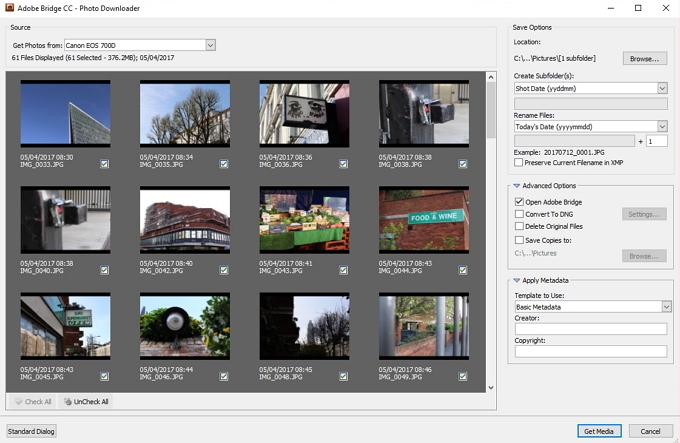 Adobe mostu dobite fotografije Windows napredne