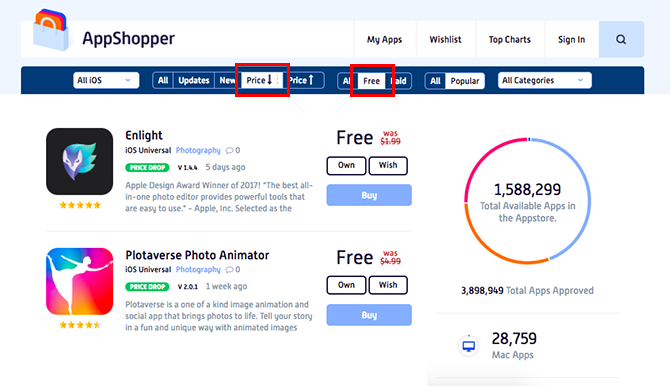 Kako videti, ko plačljive iOS aplikacije postanejo brezplačne AppShopper