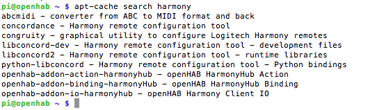 openhab apt-cache iskanje zavezujoče harmonije