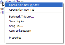 Kako odstraniti možnost "Open in New Window" v Firefox opennewwindow