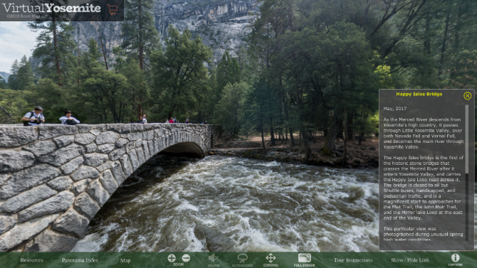 Virtual Yosemite ponuja 360-stopinjske panoramske posnetke in zvok večjih žarišč v nacionalnem parku