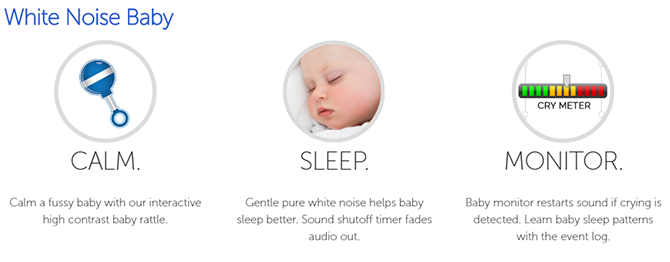 Generator belega hrupa za dojenčke