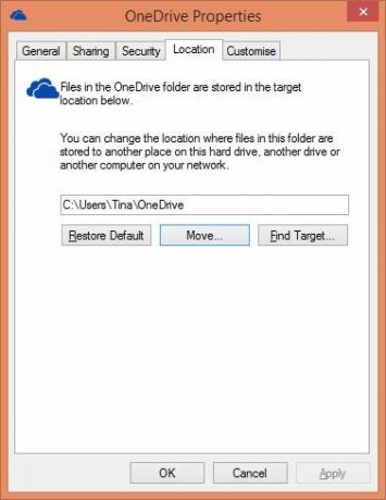 Premakni lokacijo OneDrive