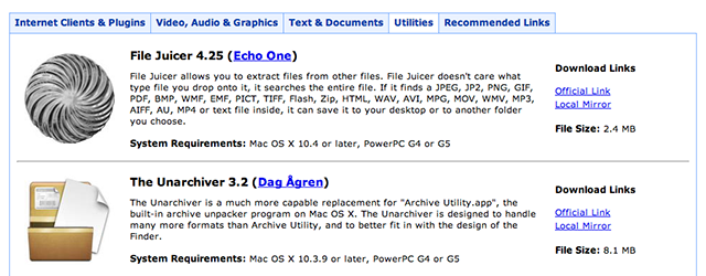 powerpcmac-programska oprema-arhiv