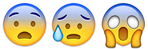 prestrašen zaskrbljen emoji emotikon