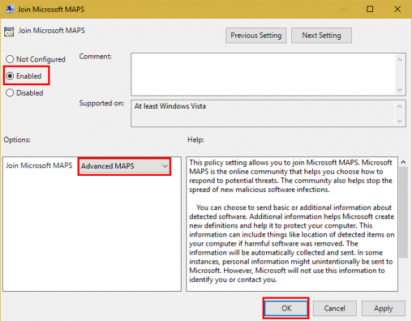 Naredite Windows Defender učinkovitejšega s prestavljanjem ene nastavitve Microsoft MAPS GPEdit