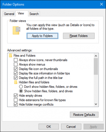 Možnosti mape Windows 10 File Explorer