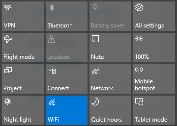 windows 10 hitri akcijski wi-fi