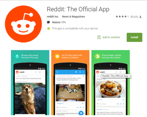 aplikacija reddit