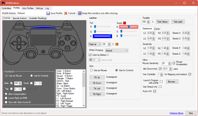 zaslon zaslona ds4windows